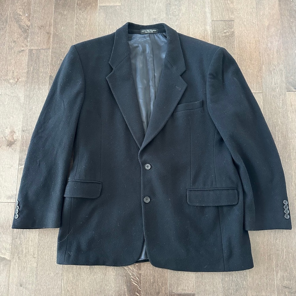 Gianfranco Ruffini Cashmere Italy Blazer Sport Coat Academia‎ Business Black 42R